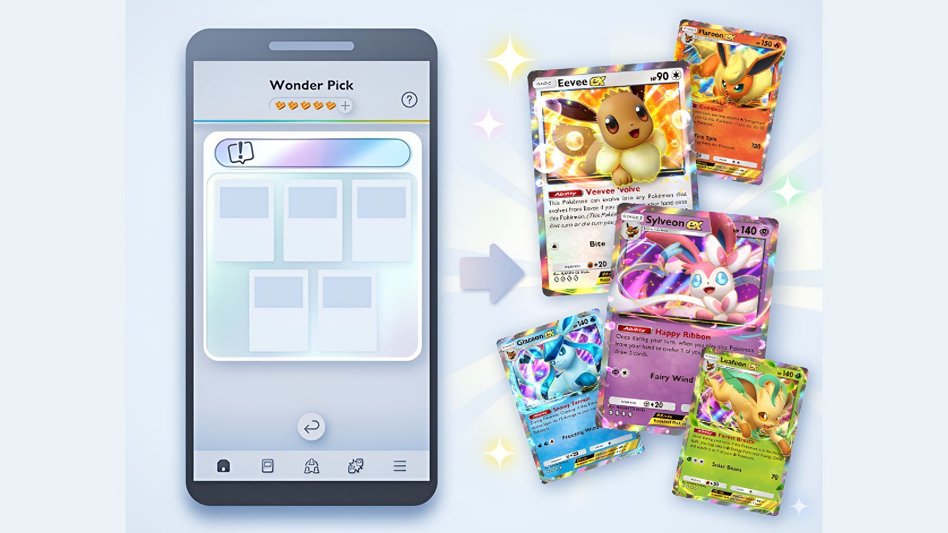 The Pokemon TCG Pocket Eevee Mass Outbreak Wonder Pick event (Image via The Pokemon Company)